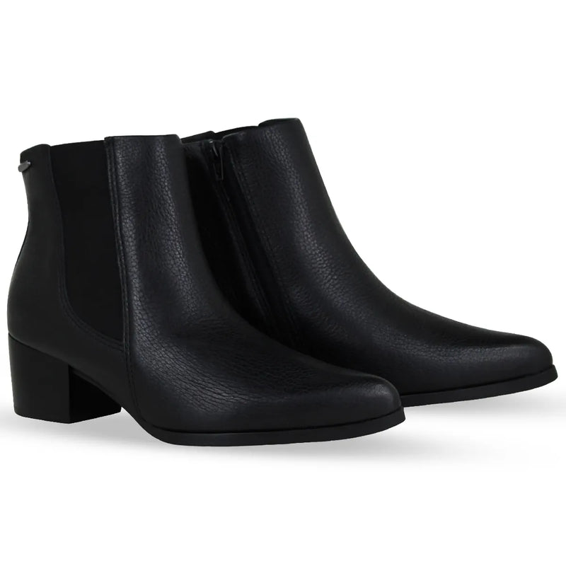 Bota Cano Baixo Couro